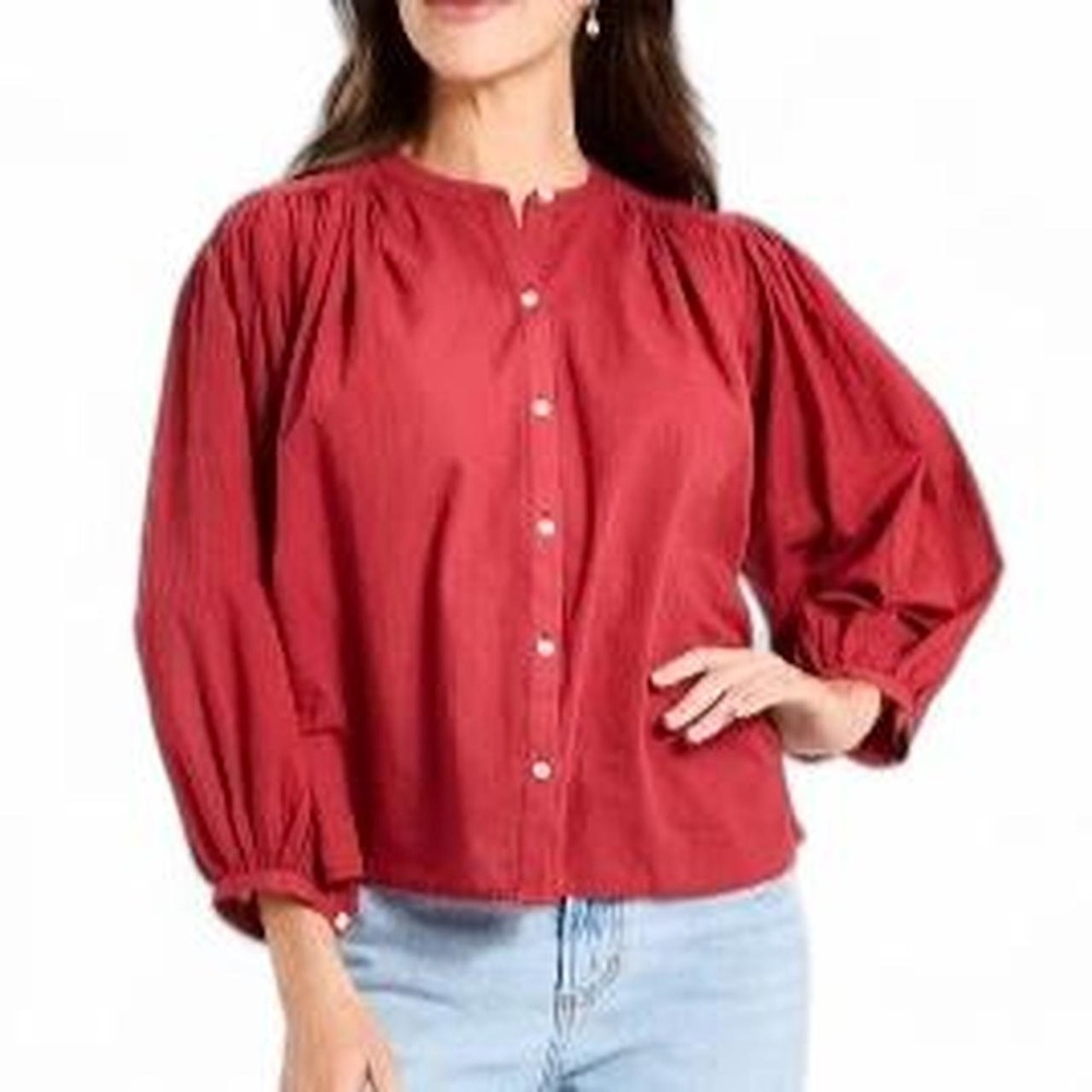 Universal Thread Women's Puff Long Sleeve Blouse Soft Lightweight Material